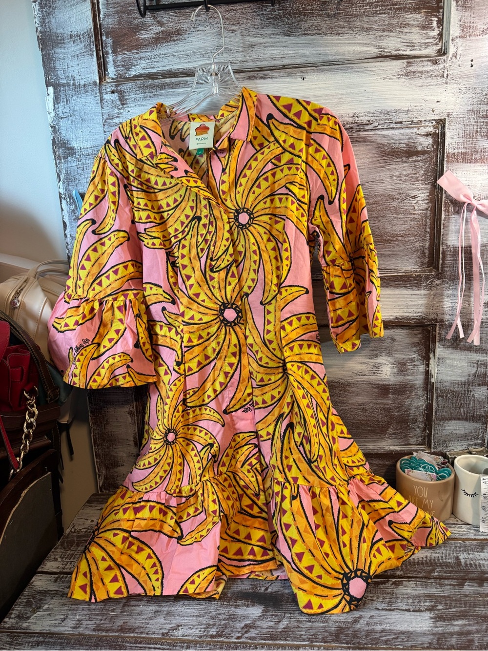 FARM Rio Banana Floral Mini Dress